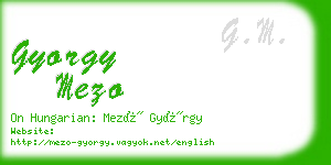 gyorgy mezo business card